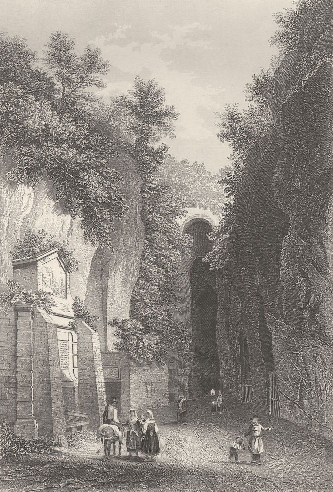 ITALY. Grotta di Posillipo c1856 old antique vintage print picture